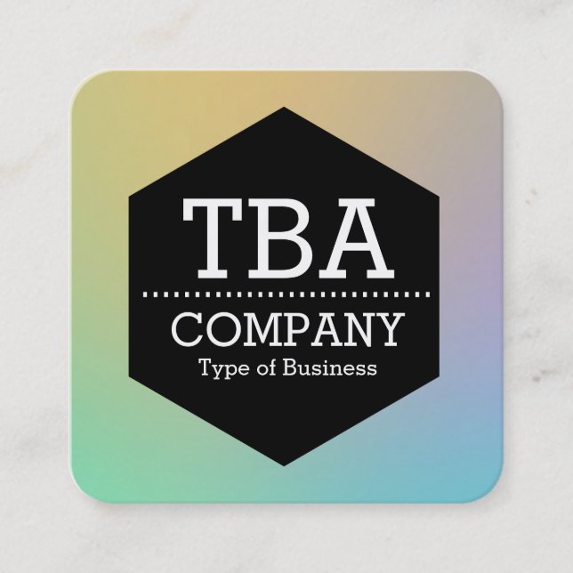 Tarjeta De Visita Cuadrada Hexagón negro - Gradiente suave (Anverso)