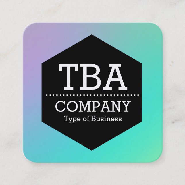 Tarjeta De Visita Cuadrada Hexagón negro - Gradiente suave (Anverso)