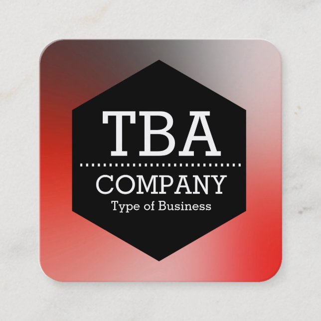 Tarjeta De Visita Cuadrada Hexagón negro - Gradiente suave (Anverso)