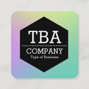 Tarjeta De Visita Cuadrada Hexagón negro - Gradiente suave
