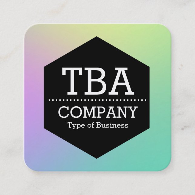 Tarjeta De Visita Cuadrada Hexagón negro - Gradiente suave (Anverso)