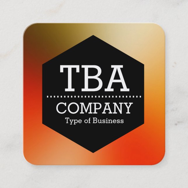Tarjeta De Visita Cuadrada Hexagón negro - Gradiente suave (Anverso)