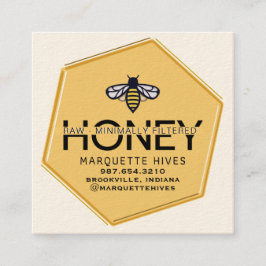 Tarjeta De Visita Cuadrada Hexágono Amarillo moderno estilizado negocio de mi