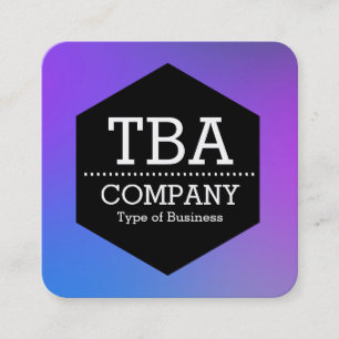 Tarjeta De Visita Cuadrada Hexágono Negro - Gradiente Suave