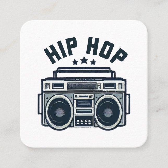 Tarjeta De Visita Cuadrada Hip hop (Anverso)