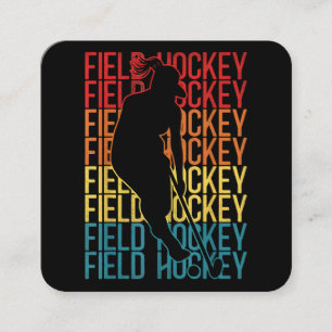 Tarjeta De Visita Cuadrada Hockey sobre hierba retro vintage Hockey sobre hie