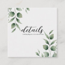 Hojas de vegetación mínima detalles de boda modern