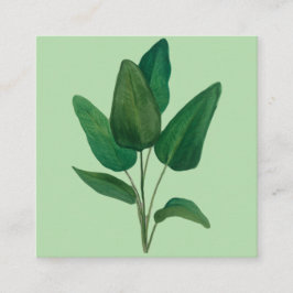 Tarjeta De Visita Cuadrada Hojas tropicales