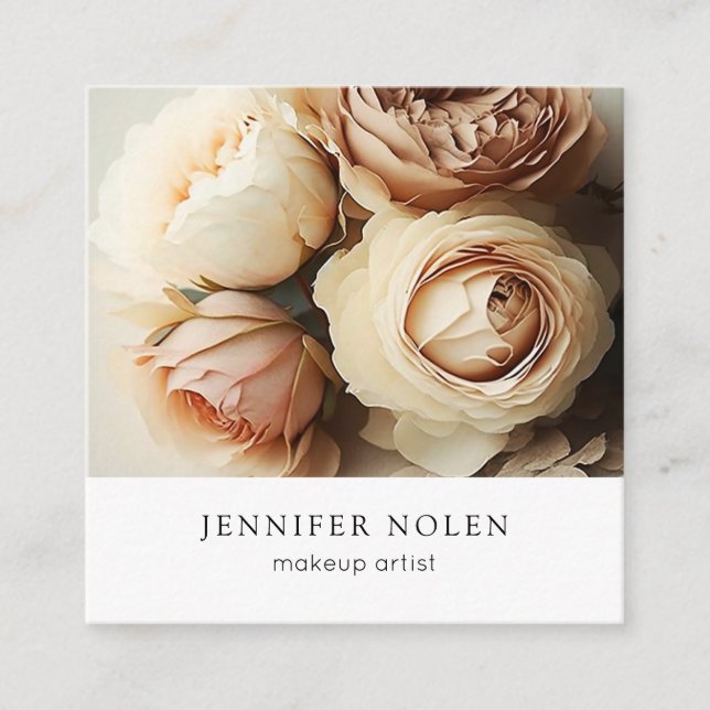 Tarjeta De Visita Cuadrada Hojas tropicales (Anverso)