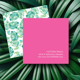 Tarjeta De Visita Cuadrada Hojas tropicales de palma de Monstera