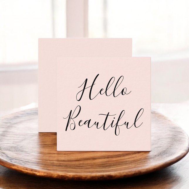 Tarjeta De Visita Cuadrada Hola hermosa rosa Rubor moderna (Subido por el creador)