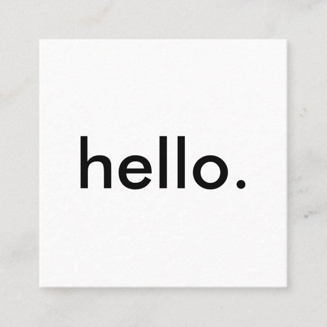 Tarjeta De Visita Cuadrada Hola minimalista moderna (Anverso)