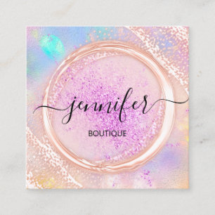 Tarjeta De Visita Cuadrada Holografía con el logotipo de Beauty Shop Profess