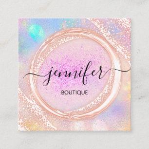 Tarjeta De Visita Cuadrada Holografía con el logotipo de Beauty Shop Profess