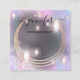 Tarjeta De Visita Cuadrada Holograma de Personalizado de joyas hecho a mano a