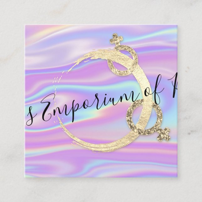 Tarjeta De Visita Cuadrada Holograma Educación física Género social (Anverso)