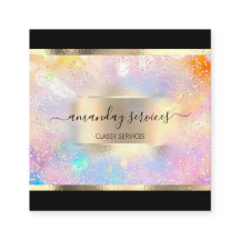 Holograph Makeup Gold Frame Boutique Square