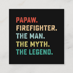 Tarjeta De Visita Cuadrada Hombre bombero de Papaw leyenda del mito regalos d
