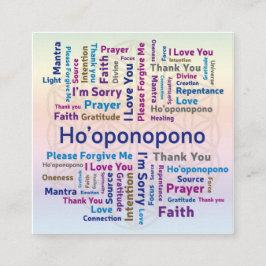 Tarjeta De Visita Cuadrada Ho'oponopono Word Cloud - Mantra - Amor propio