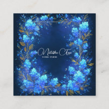 Hortensia Azul Marco Celestial Dorado Medianoche