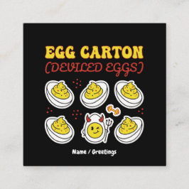 Tarjeta De Visita Cuadrada Huevos Rellenos Retro Six Pack Fitness Chiste Huev