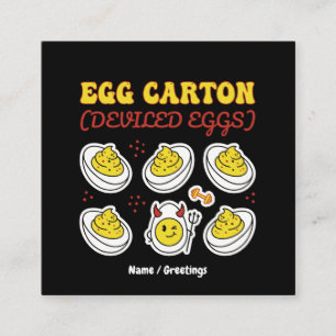 Tarjeta De Visita Cuadrada Huevos Rellenos Retro Six Pack Fitness Chiste Huev