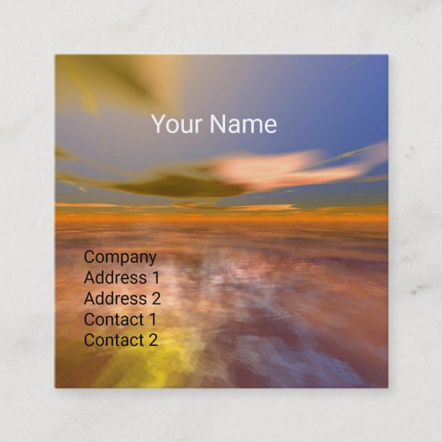 Tarjeta De Visita Cuadrada HYPERION WORLD ALIEN LANDSCAPE Ciencia Ficción (Anverso)