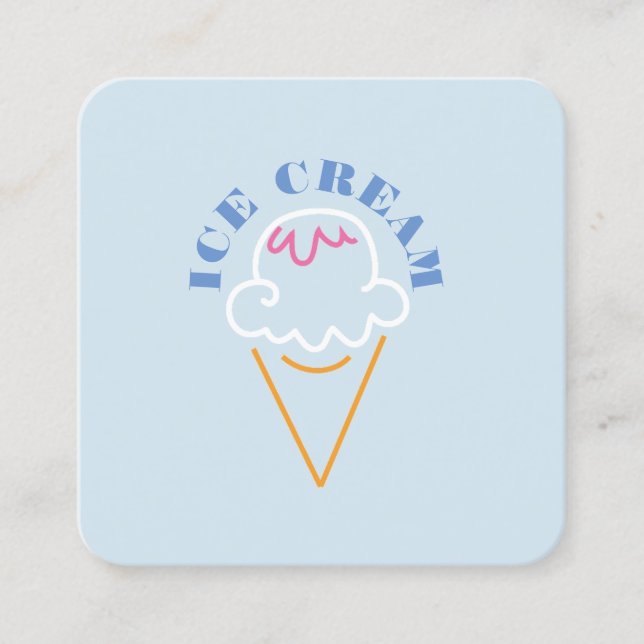 Tarjeta De Visita Cuadrada Ice cream business card (Anverso)