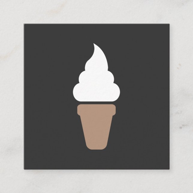 Tarjeta De Visita Cuadrada Ice Cream Swirl Icon gris (Anverso)