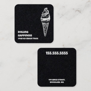 Tarjeta De Visita Cuadrada Ice Cream Truck Premium