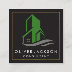 Tarjeta De Visita Cuadrada Icono de construcción