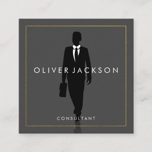 Tarjeta De Visita Cuadrada Icono de consultor de negocios (Anverso)