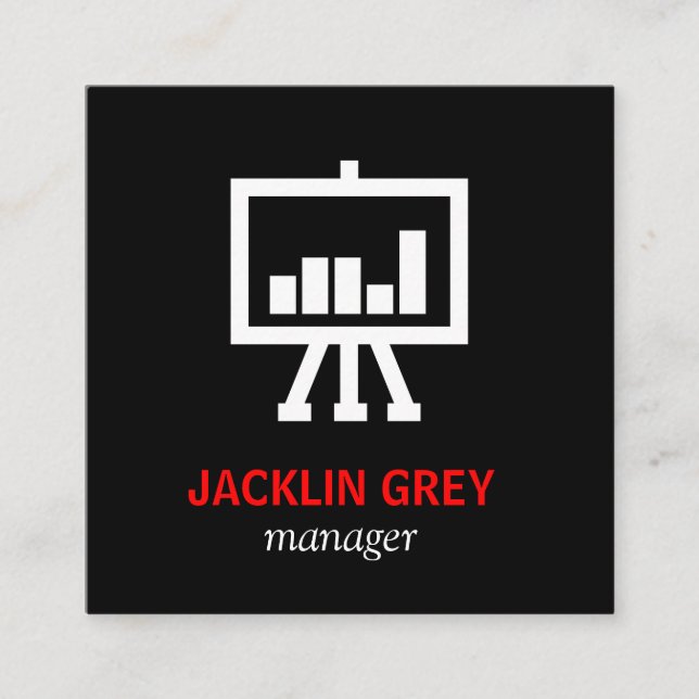 Tarjeta De Visita Cuadrada Icono de gráfico (Anverso)