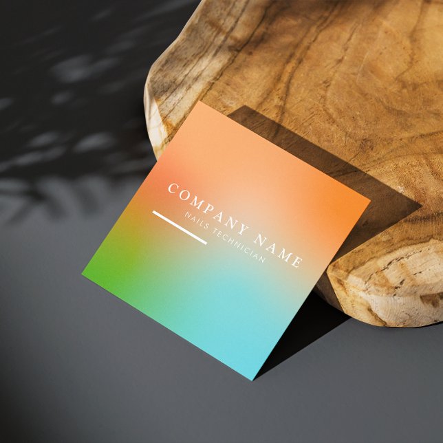 Tarjeta De Visita Cuadrada Icono de medio social estético de gradiente hologr (Esthetician Holographic Gradient Social Media Icon Square Business Card)