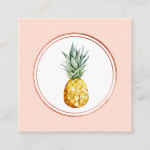 Tarjeta De Visita Cuadrada Icono de planificador de eventos Rose Gold y Pink 
