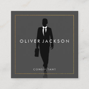 Tarjeta De Visita Cuadrada Icono del consultor de negocio