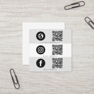 Tarjeta De Visita Cuadrada Icono triple moderno y logotipo de medios sociales
