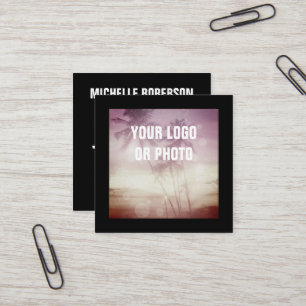 Tarjeta De Visita Cuadrada Iconos de Internet del logo fotográfico