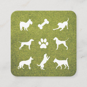 Tarjeta De Visita Cuadrada Iconos de perro   Formador   Sitter   Walker