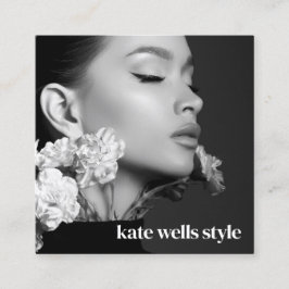 Tarjeta De Visita Cuadrada Iconos de redes sociales de fotos negras