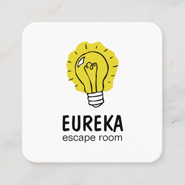 Tarjeta De Visita Cuadrada Idea de la bombilla (Anverso)