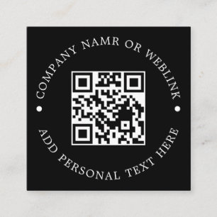Tarjeta De Visita Cuadrada Identidad Empresarial Moderna Cuadrado Negro QR