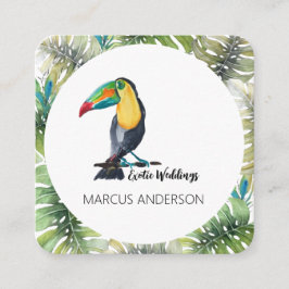 Tarjeta De Visita Cuadrada Ilustracion acuático Cute Toucan Keeper
