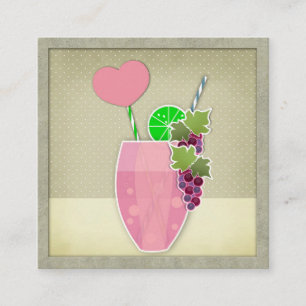 Tarjeta De Visita Cuadrada Ilustracion de cosecha, fruta