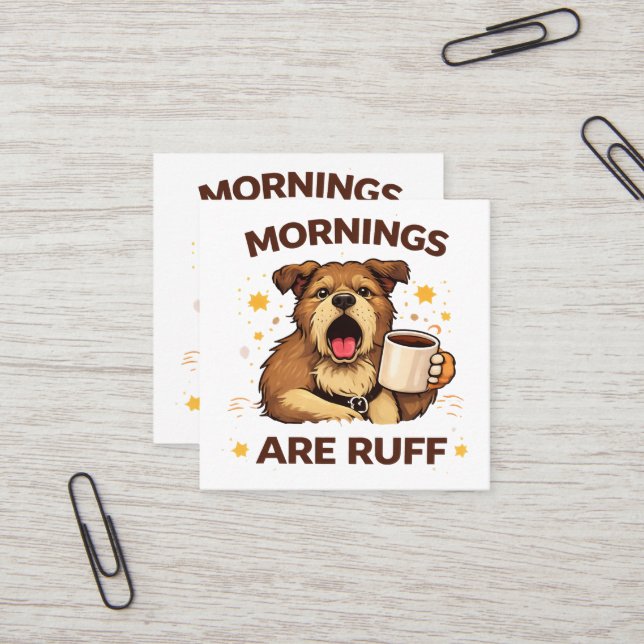 Tarjeta De Visita Cuadrada Ilustración de perro acogedor (Anverso/Reverso In Situ)