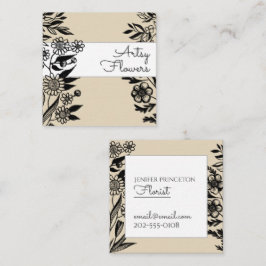Tarjeta De Visita Cuadrada Ilustracion floral elegante y moderno