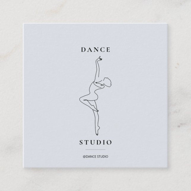 Tarjeta De Visita Cuadrada Ilustracion moderno de Dance Studio (Anverso)