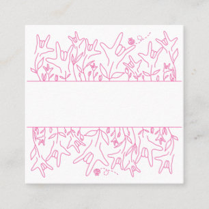 Tarjeta De Visita Cuadrada ILY Bloom - Diseño ASL de nombre personalizado