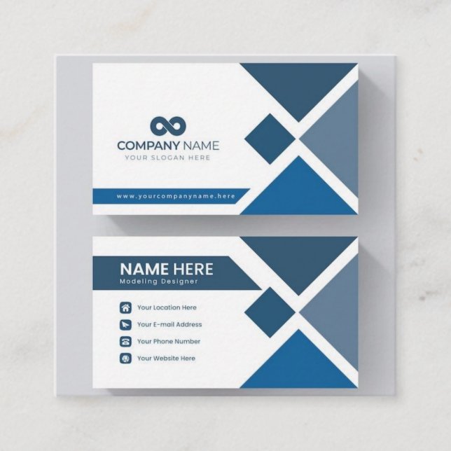 Tarjeta De Visita Cuadrada Important Business cards used in office school big (Anverso)