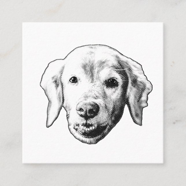 Tarjeta De Visita Cuadrada Impresión Amigable de Cachorro (Anverso)
